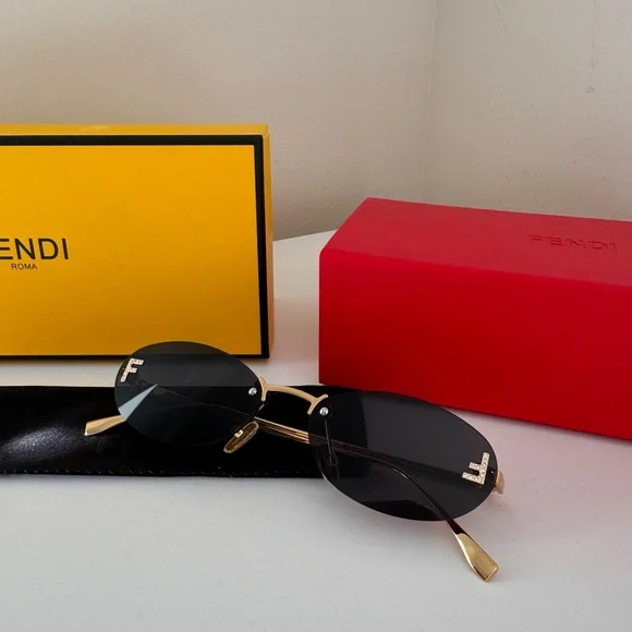 Fendi Embellished FF Oval Sunglasses - Picture 2 of 4